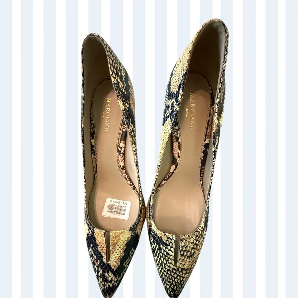 •	Marciano Guess Snakeskin Print High Heel Pumps Size 40 (US 9.5–10)